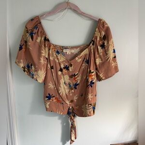 Aeropostale Tie-Front Floral Women's Blouse Size S